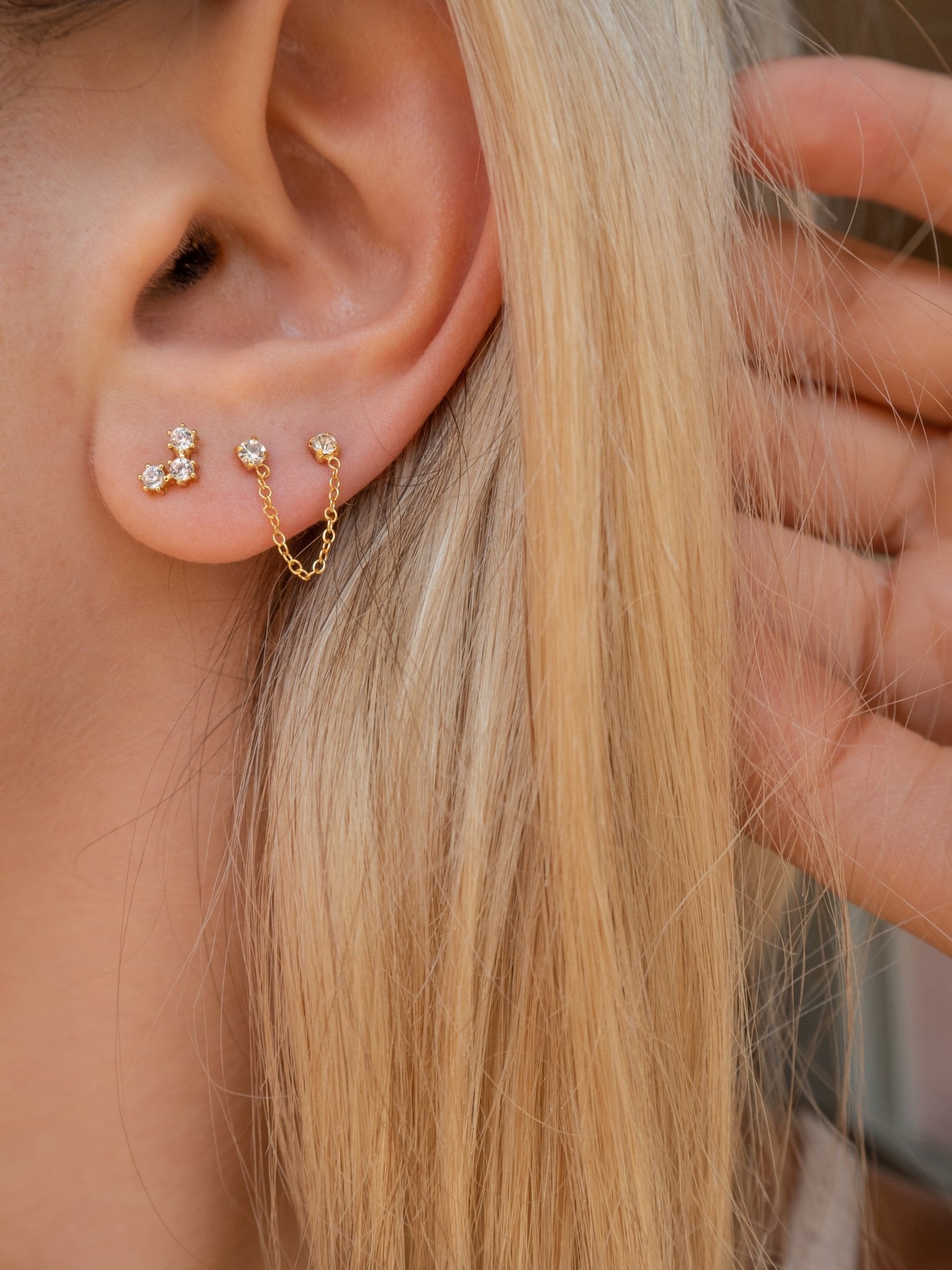 Mabel - Buy Mabel Gold Solid Teardrop Second Stud Earrings